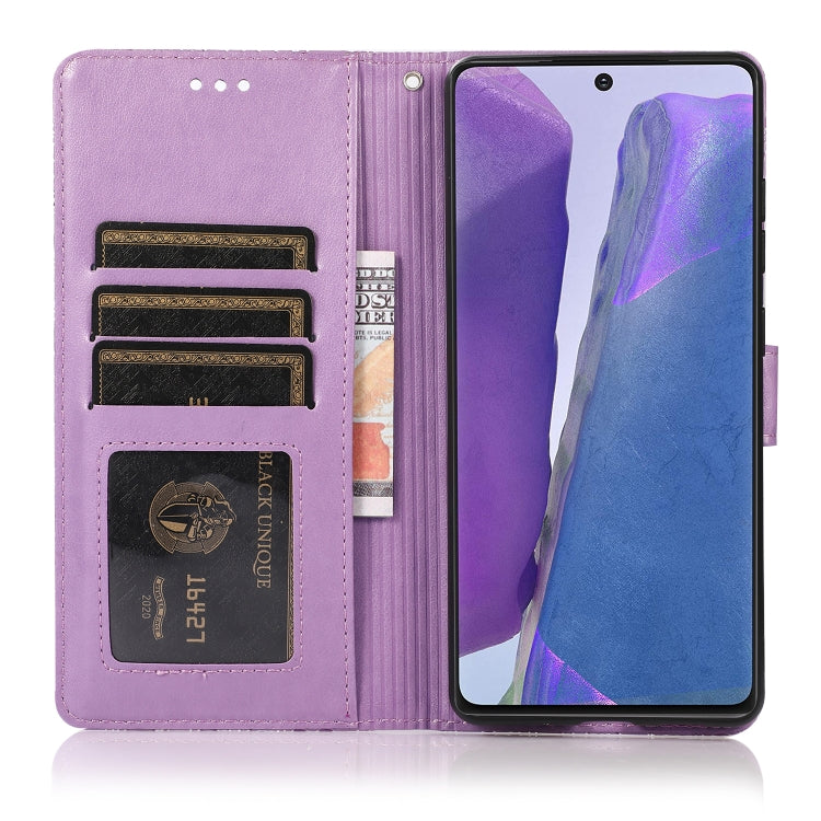 For Samsung Galaxy Note20 Skin Feel Embossed Sunflower Horizontal Flip Leather Case with Holder & Card Slots & Wallet & Lanyard