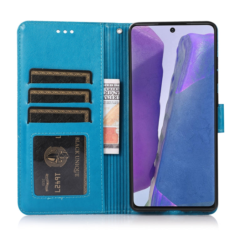 For Samsung Galaxy Note20 Skin Feel Embossed Sunflower Horizontal Flip Leather Case with Holder & Card Slots & Wallet & Lanyard
