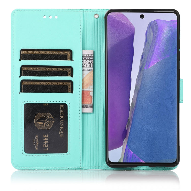 For Samsung Galaxy Note20 Skin Feel Embossed Sunflower Horizontal Flip Leather Case with Holder & Card Slots & Wallet & Lanyard