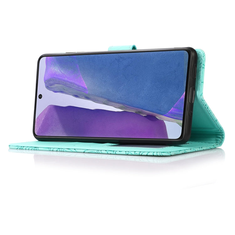 For Samsung Galaxy Note20 Skin Feel Embossed Sunflower Horizontal Flip Leather Case with Holder & Card Slots & Wallet & Lanyard