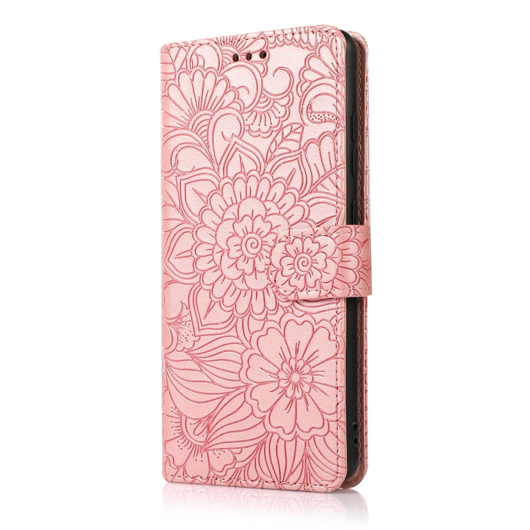 For Samsung Galaxy Note20 Skin Feel Embossed Sunflower Horizontal Flip Leather Case with Holder & Card Slots & Wallet & Lanyard