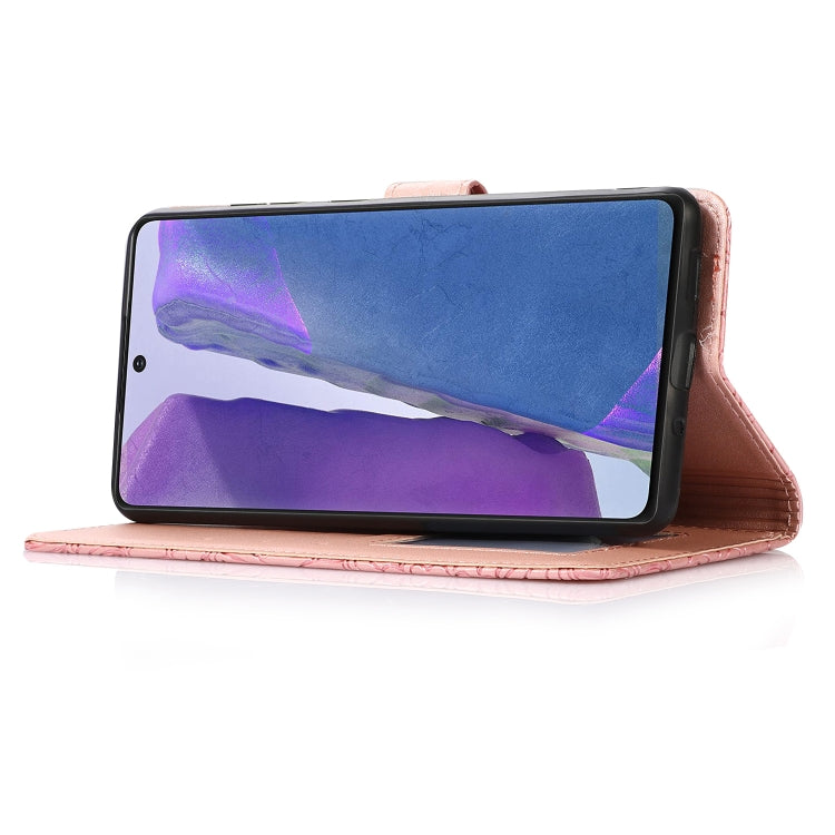 For Samsung Galaxy Note20 Skin Feel Embossed Sunflower Horizontal Flip Leather Case with Holder & Card Slots & Wallet & Lanyard