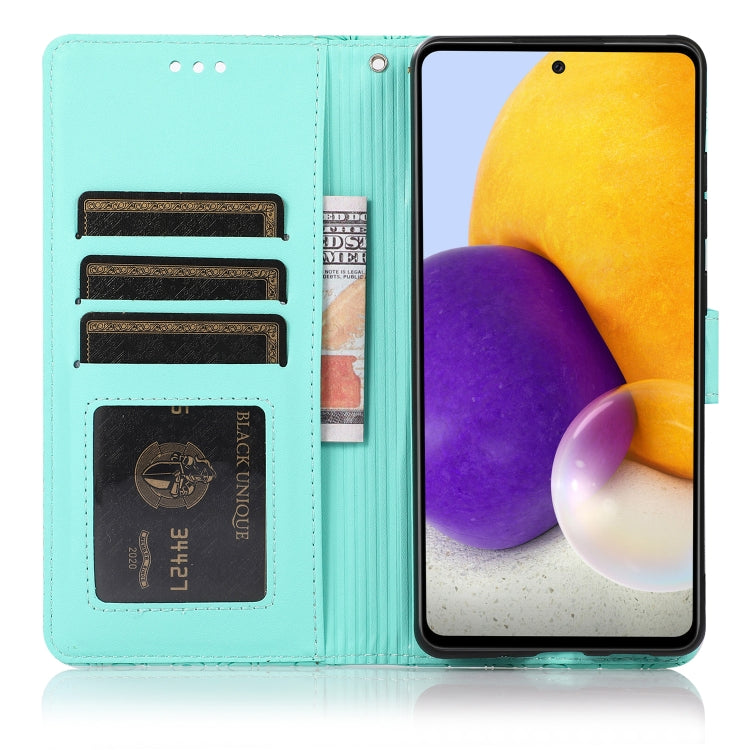 For Samsung Galaxy A72 5G / 4G Skin Feel Embossed Sunflower Horizontal Flip Leather Case with Holder & Card Slots & Wallet & Lanyard