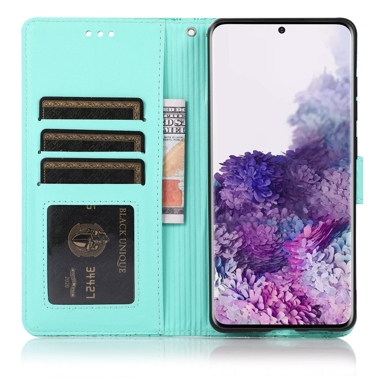 For Samsung Galaxy S20+ Skin Feel Embossed Sunflower Horizontal Flip Leather Case with Holder & Card Slots & Wallet & Lanyard