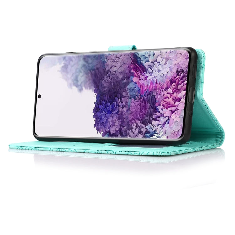 For Samsung Galaxy S20+ Skin Feel Embossed Sunflower Horizontal Flip Leather Case with Holder & Card Slots & Wallet & Lanyard