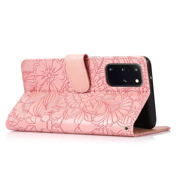 For Samsung Galaxy S20+ Skin Feel Embossed Sunflower Horizontal Flip Leather Case with Holder & Card Slots & Wallet & Lanyard