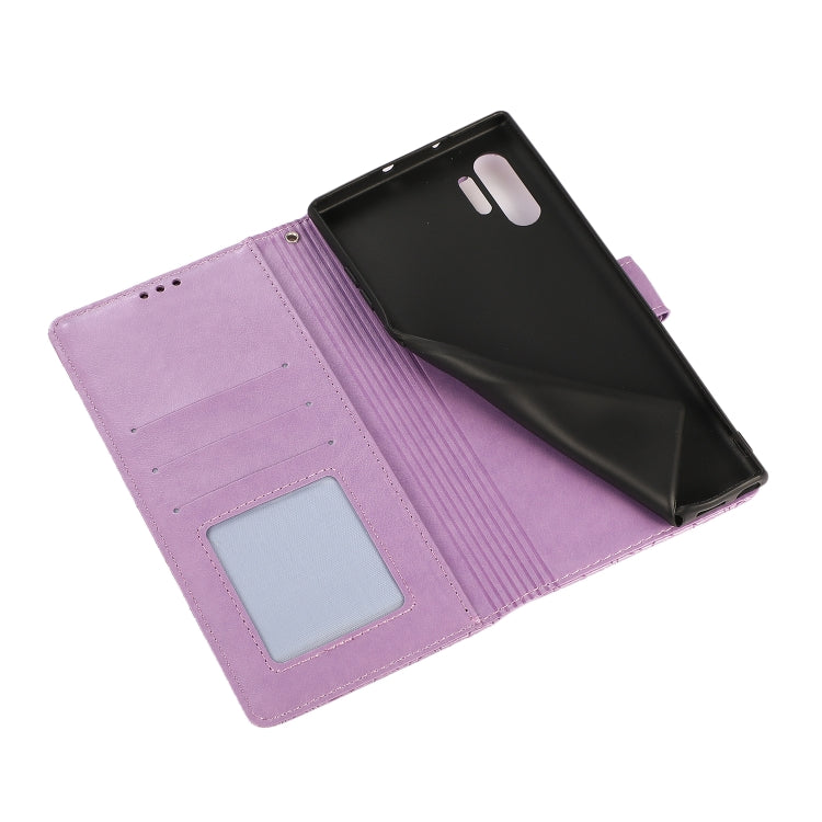 For Samsung Galaxy Note10+ Skin Feel Embossed Sunflower Horizontal Flip Leather Case with Holder & Card Slots & Wallet & Lanyard