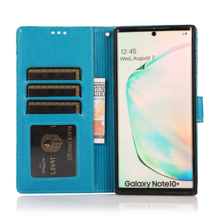 For Samsung Galaxy Note10+ Skin Feel Embossed Sunflower Horizontal Flip Leather Case with Holder & Card Slots & Wallet & Lanyard