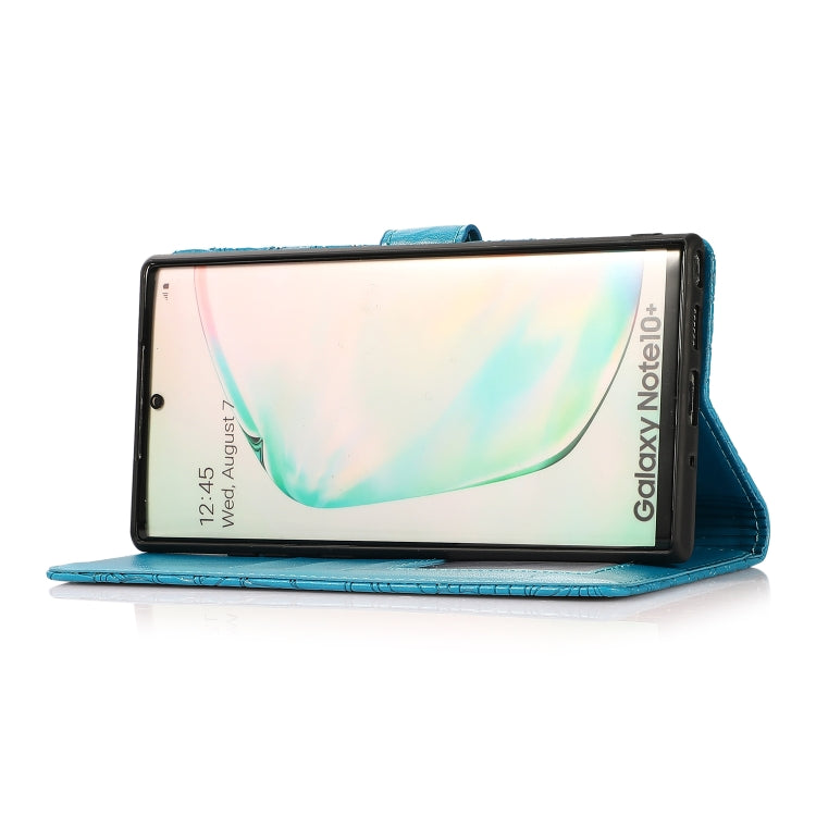 For Samsung Galaxy Note10+ Skin Feel Embossed Sunflower Horizontal Flip Leather Case with Holder & Card Slots & Wallet & Lanyard