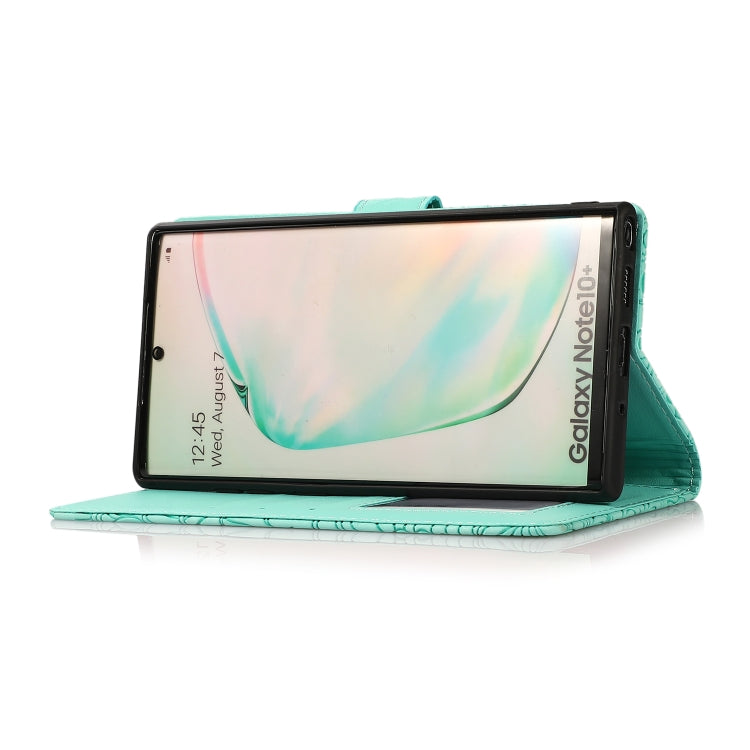 For Samsung Galaxy Note10+ Skin Feel Embossed Sunflower Horizontal Flip Leather Case with Holder & Card Slots & Wallet & Lanyard