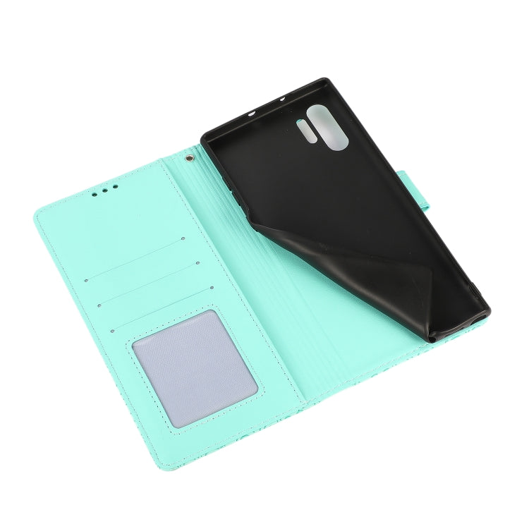 For Samsung Galaxy Note10+ Skin Feel Embossed Sunflower Horizontal Flip Leather Case with Holder & Card Slots & Wallet & Lanyard