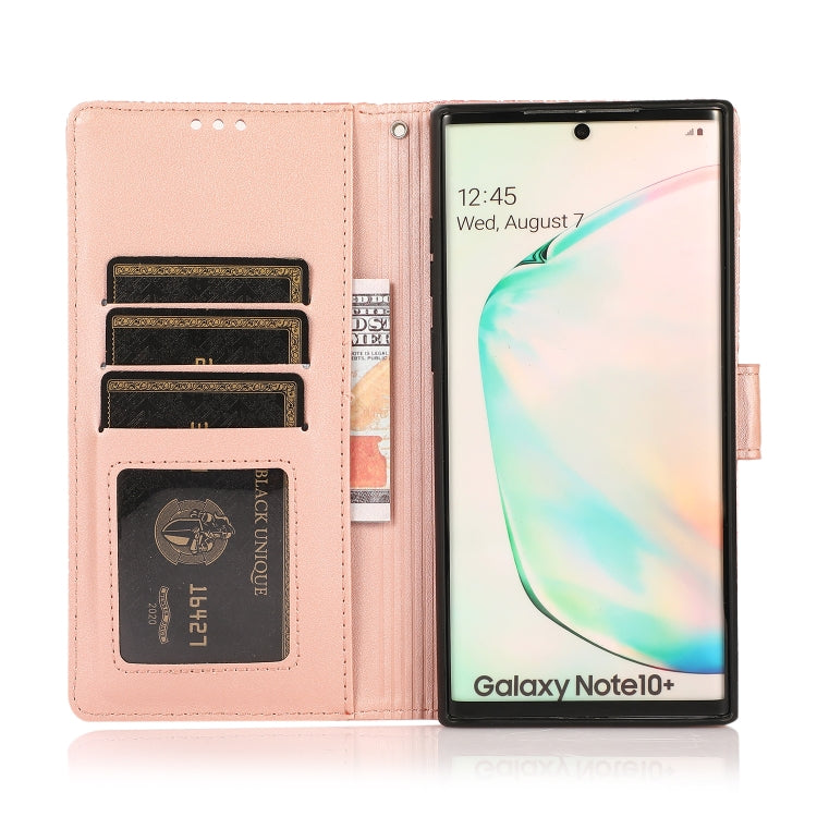 For Samsung Galaxy Note10+ Skin Feel Embossed Sunflower Horizontal Flip Leather Case with Holder & Card Slots & Wallet & Lanyard