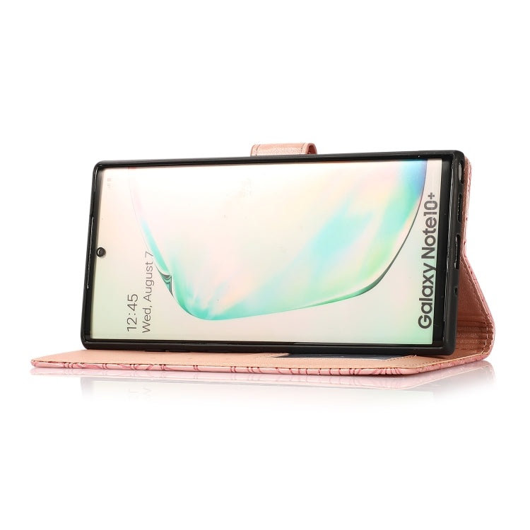 For Samsung Galaxy Note10+ Skin Feel Embossed Sunflower Horizontal Flip Leather Case with Holder & Card Slots & Wallet & Lanyard