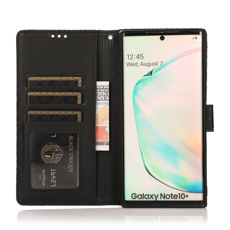 For Samsung Galaxy Note10+ Skin Feel Embossed Sunflower Horizontal Flip Leather Case with Holder & Card Slots & Wallet & Lanyard