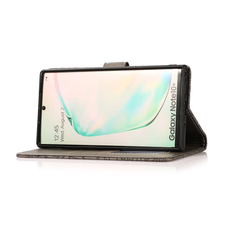For Samsung Galaxy Note10+ Skin Feel Embossed Sunflower Horizontal Flip Leather Case with Holder & Card Slots & Wallet & Lanyard