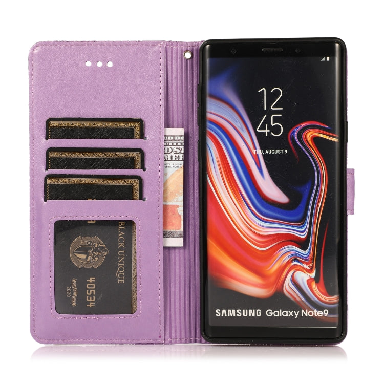 For Samsung Galaxy Note9 Skin Feel Embossed Sunflower Horizontal Flip Leather Case with Holder & Card Slots & Wallet & Lanyard