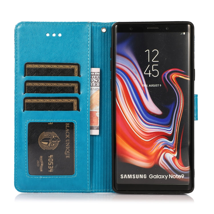 For Samsung Galaxy Note9 Skin Feel Embossed Sunflower Horizontal Flip Leather Case with Holder & Card Slots & Wallet & Lanyard