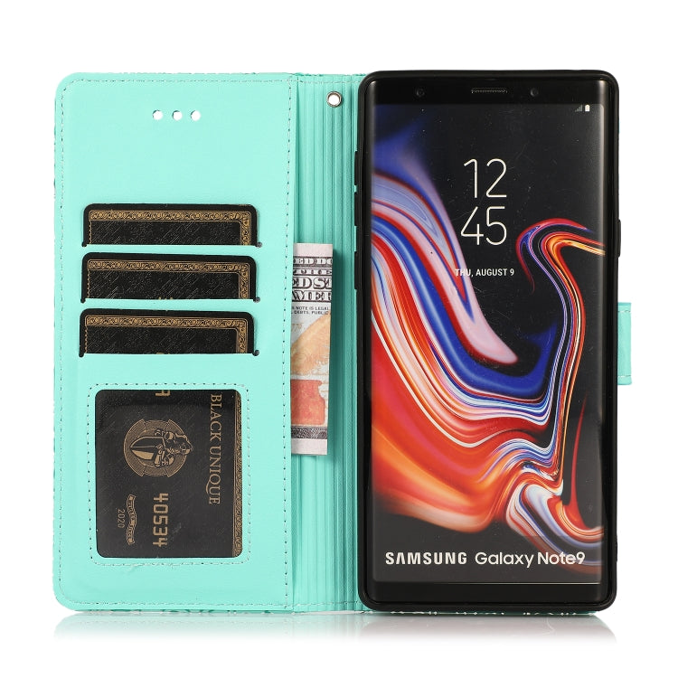 For Samsung Galaxy Note9 Skin Feel Embossed Sunflower Horizontal Flip Leather Case with Holder & Card Slots & Wallet & Lanyard