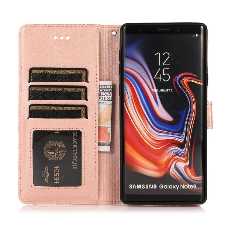 For Samsung Galaxy Note9 Skin Feel Embossed Sunflower Horizontal Flip Leather Case with Holder & Card Slots & Wallet & Lanyard