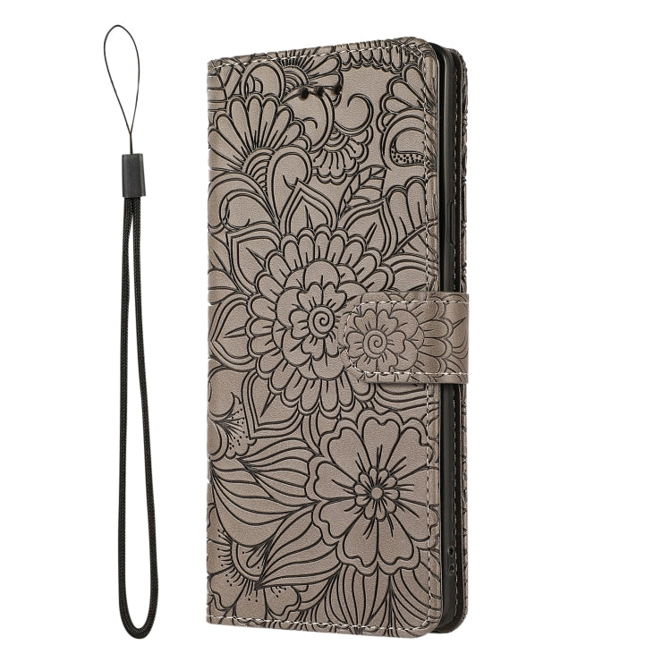 For Samsung Galaxy Note9 Skin Feel Embossed Sunflower Horizontal Flip Leather Case with Holder & Card Slots & Wallet & Lanyard