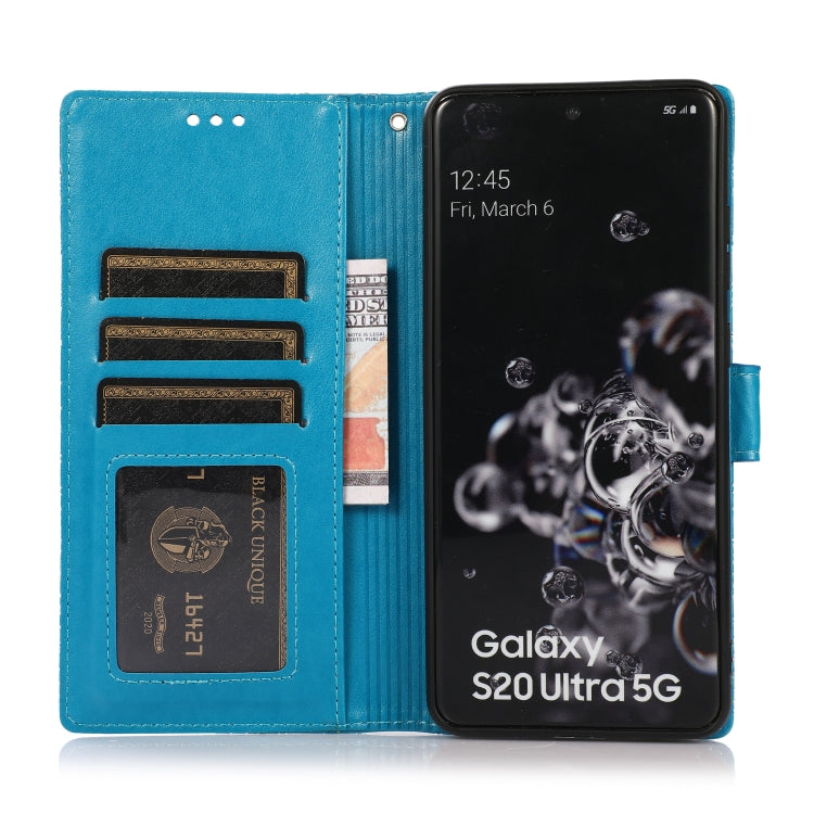 For Samsung Galaxy S20 Ultra Skin Feel Embossed Sunflower Horizontal Flip Leather Case with Holder & Card Slots & Wallet & Lanyard