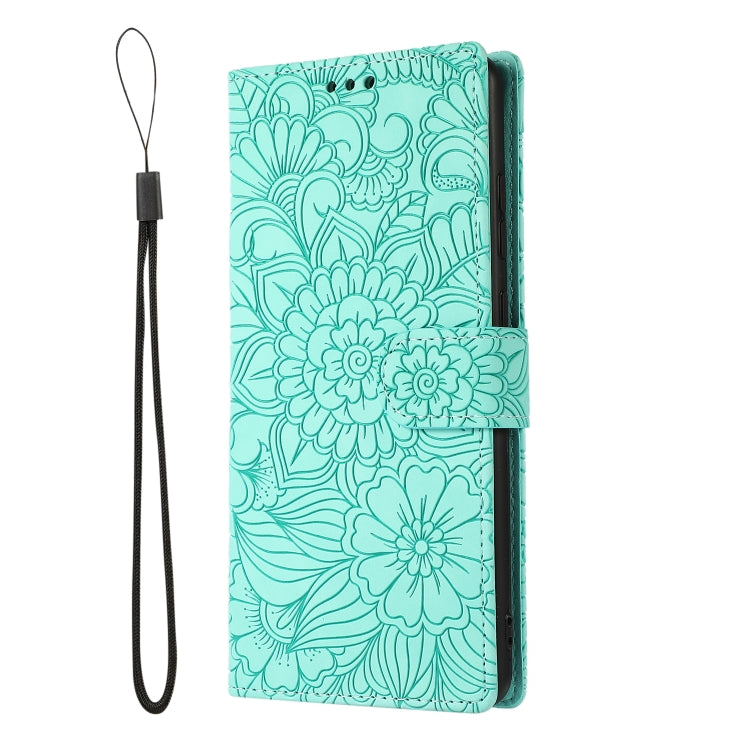 For Samsung Galaxy S20 Ultra Skin Feel Embossed Sunflower Horizontal Flip Leather Case with Holder & Card Slots & Wallet & Lanyard