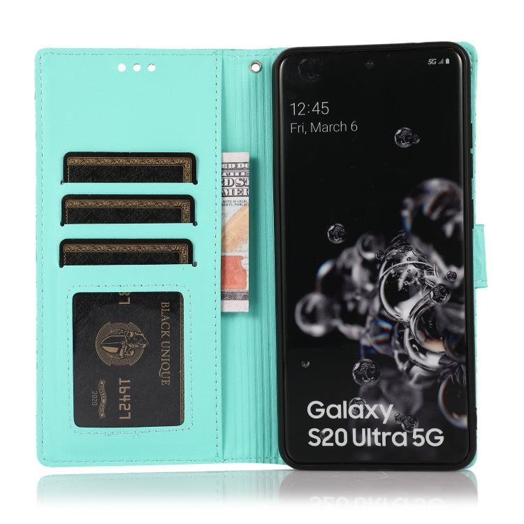 For Samsung Galaxy S20 Ultra Skin Feel Embossed Sunflower Horizontal Flip Leather Case with Holder & Card Slots & Wallet & Lanyard