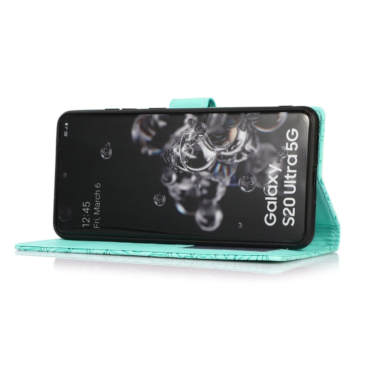 For Samsung Galaxy S20 Ultra Skin Feel Embossed Sunflower Horizontal Flip Leather Case with Holder & Card Slots & Wallet & Lanyard