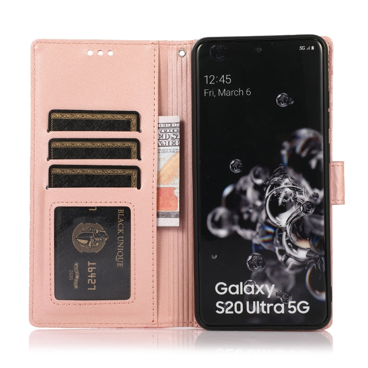For Samsung Galaxy S20 Ultra Skin Feel Embossed Sunflower Horizontal Flip Leather Case with Holder & Card Slots & Wallet & Lanyard