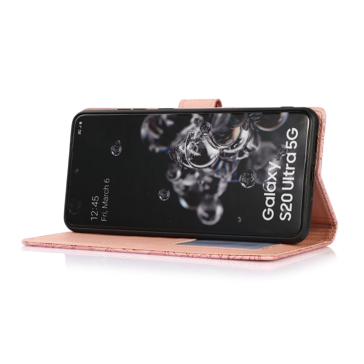 For Samsung Galaxy S20 Ultra Skin Feel Embossed Sunflower Horizontal Flip Leather Case with Holder & Card Slots & Wallet & Lanyard