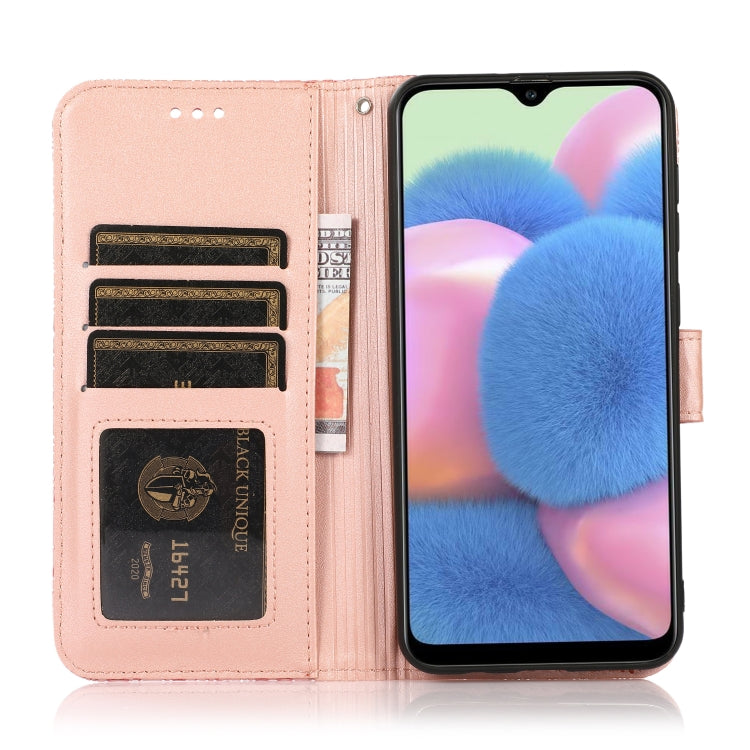 For Samsung Galaxy A30s Skin Feel Embossed Sunflower Horizontal Flip Leather Case with Holder & Card Slots & Wallet & Lanyard