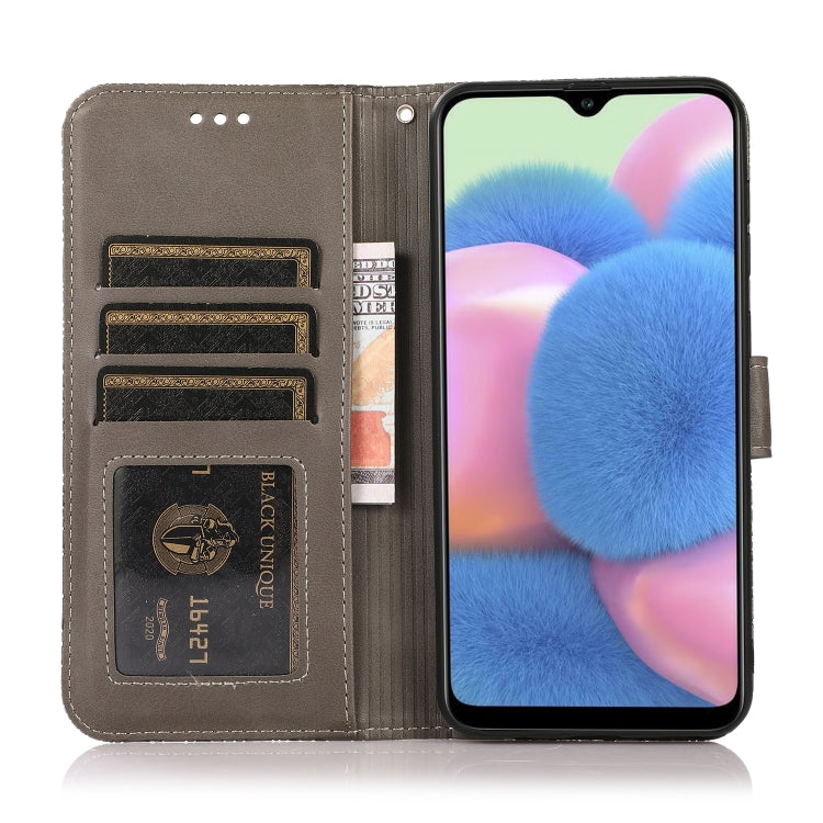 For Samsung Galaxy A30s Skin Feel Embossed Sunflower Horizontal Flip Leather Case with Holder & Card Slots & Wallet & Lanyard