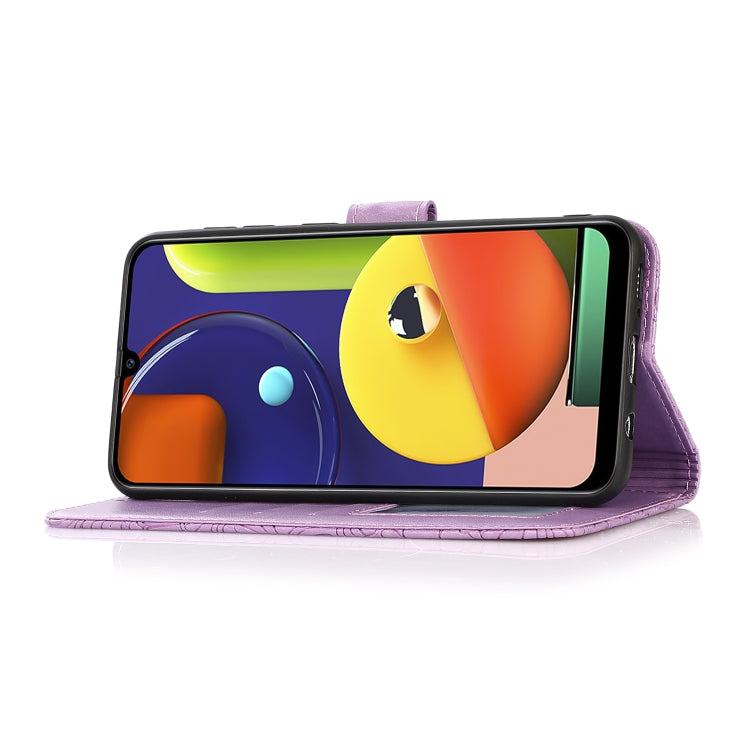 For Samsung Galaxy A50s Skin Feel Embossed Sunflower Horizontal Flip Leather Case with Holder & Card Slots & Wallet & Lanyard