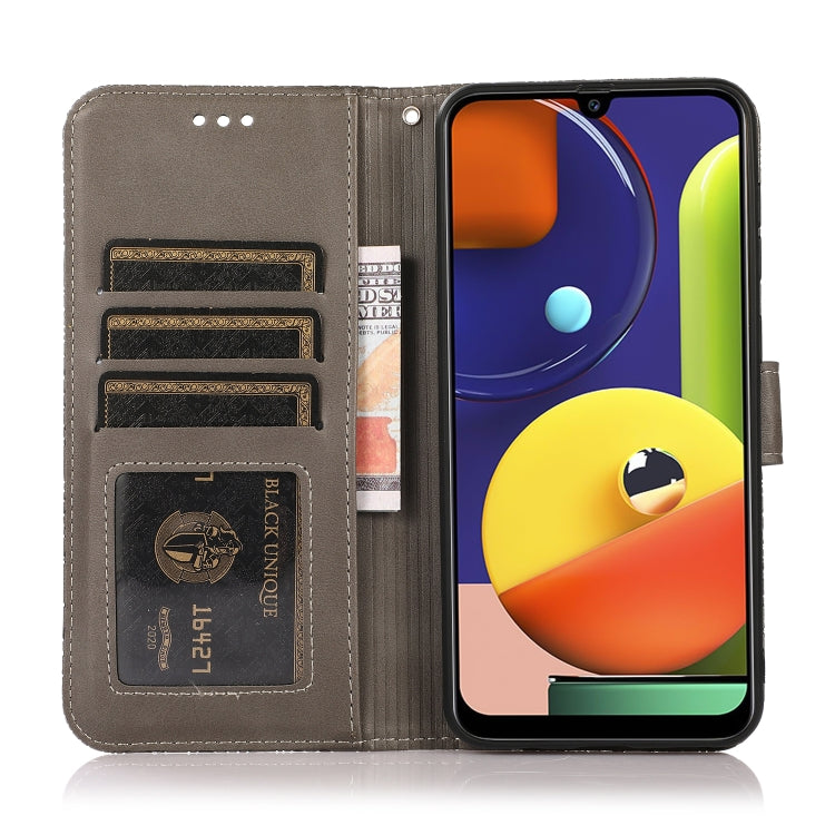 For Samsung Galaxy A50s Skin Feel Embossed Sunflower Horizontal Flip Leather Case with Holder & Card Slots & Wallet & Lanyard
