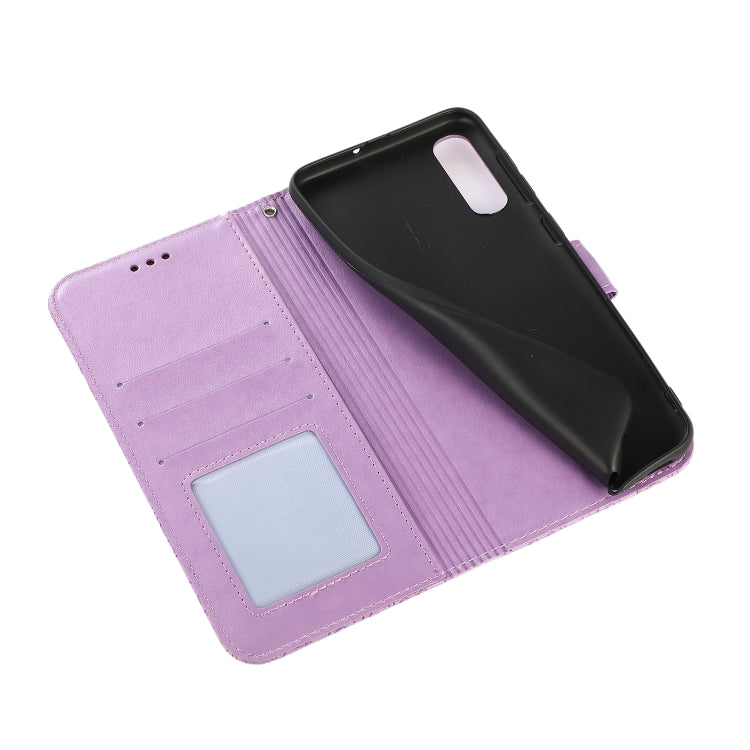 For Samsung Galaxy A70s Skin Feel Embossed Sunflower Horizontal Flip Leather Case with Holder & Card Slots & Wallet & Lanyard