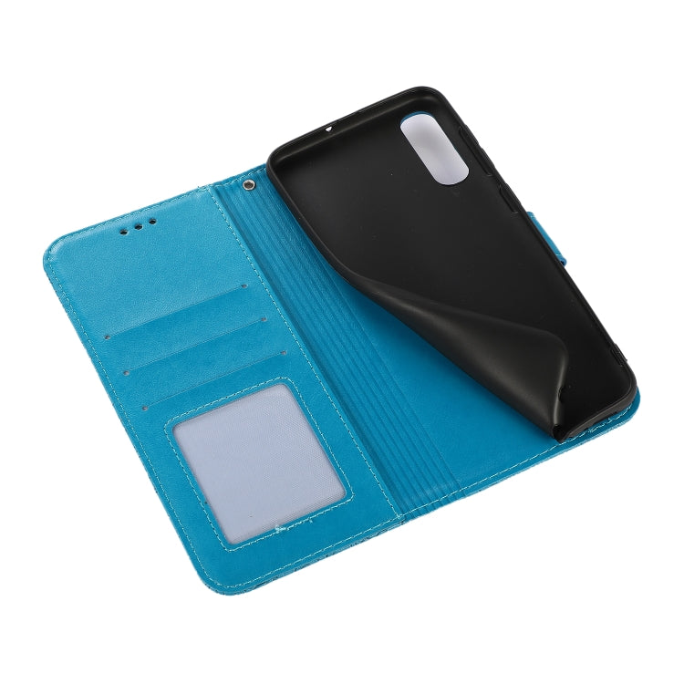 For Samsung Galaxy A70s Skin Feel Embossed Sunflower Horizontal Flip Leather Case with Holder & Card Slots & Wallet & Lanyard