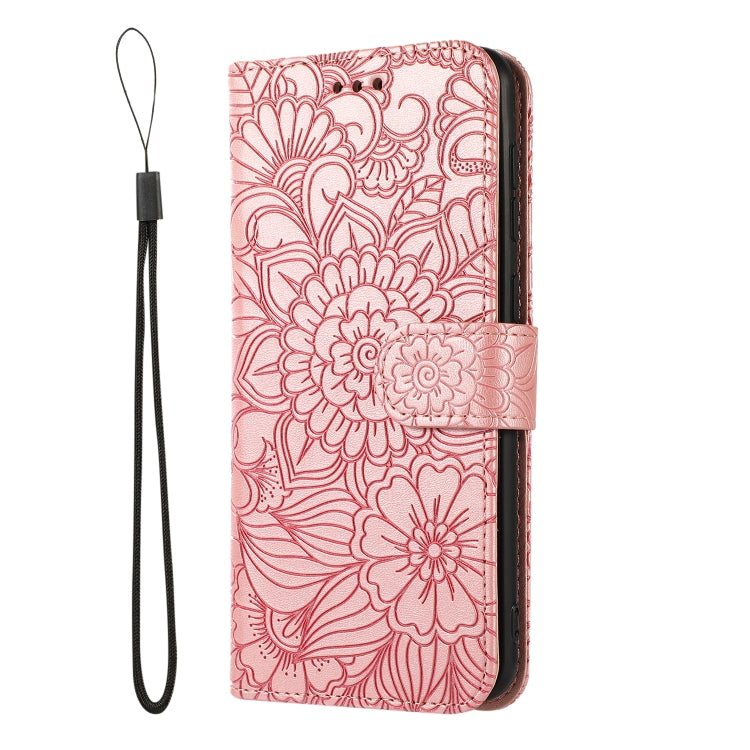 For Samsung Galaxy A70s Skin Feel Embossed Sunflower Horizontal Flip Leather Case with Holder & Card Slots & Wallet & Lanyard