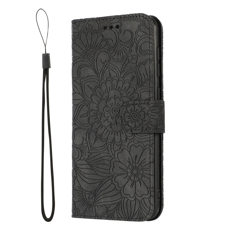 For Samsung Galaxy A70s Skin Feel Embossed Sunflower Horizontal Flip Leather Case with Holder & Card Slots & Wallet & Lanyard