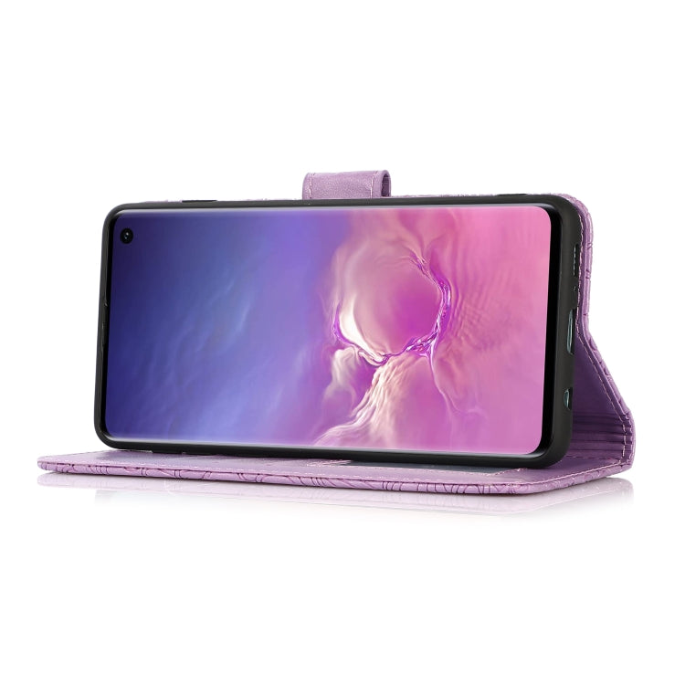 For Samsung Galaxy S10+ Skin Feel Embossed Sunflower Horizontal Flip Leather Case with Holder & Card Slots & Wallet & Lanyard