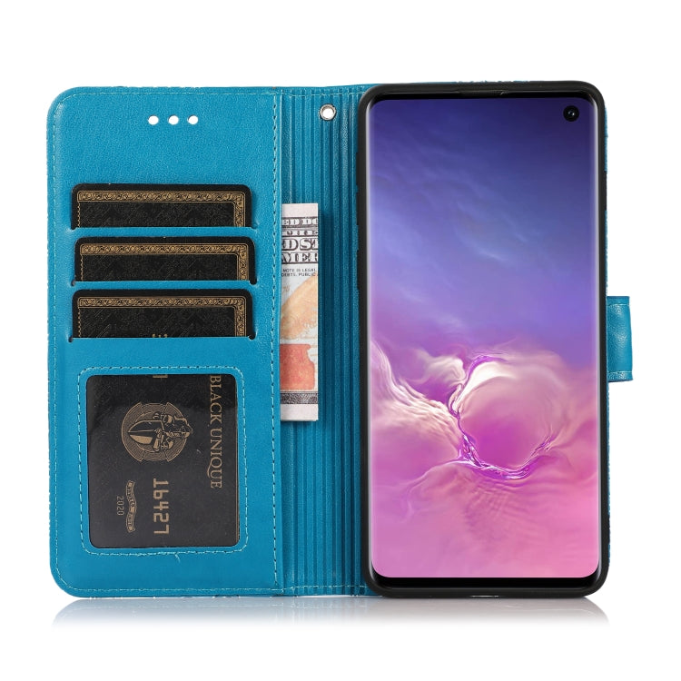 For Samsung Galaxy S10+ Skin Feel Embossed Sunflower Horizontal Flip Leather Case with Holder & Card Slots & Wallet & Lanyard