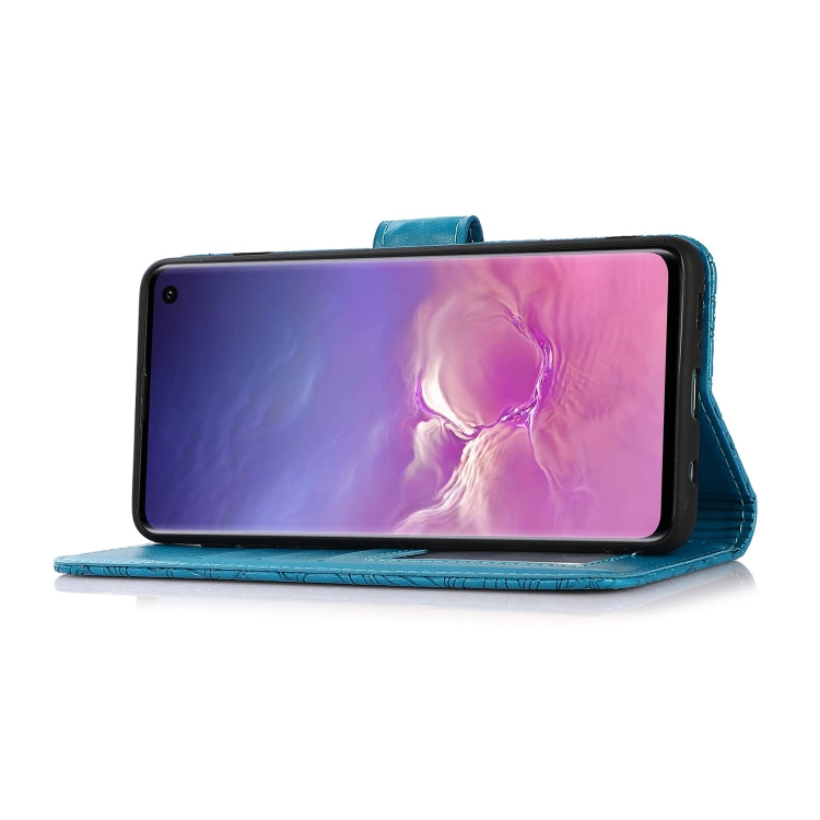 For Samsung Galaxy S10+ Skin Feel Embossed Sunflower Horizontal Flip Leather Case with Holder & Card Slots & Wallet & Lanyard