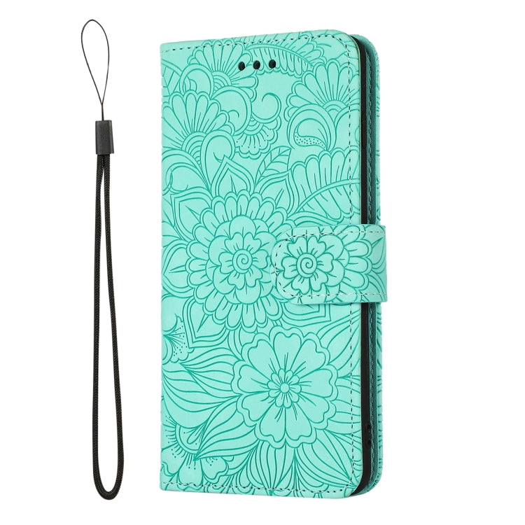 For Samsung Galaxy S10+ Skin Feel Embossed Sunflower Horizontal Flip Leather Case with Holder & Card Slots & Wallet & Lanyard