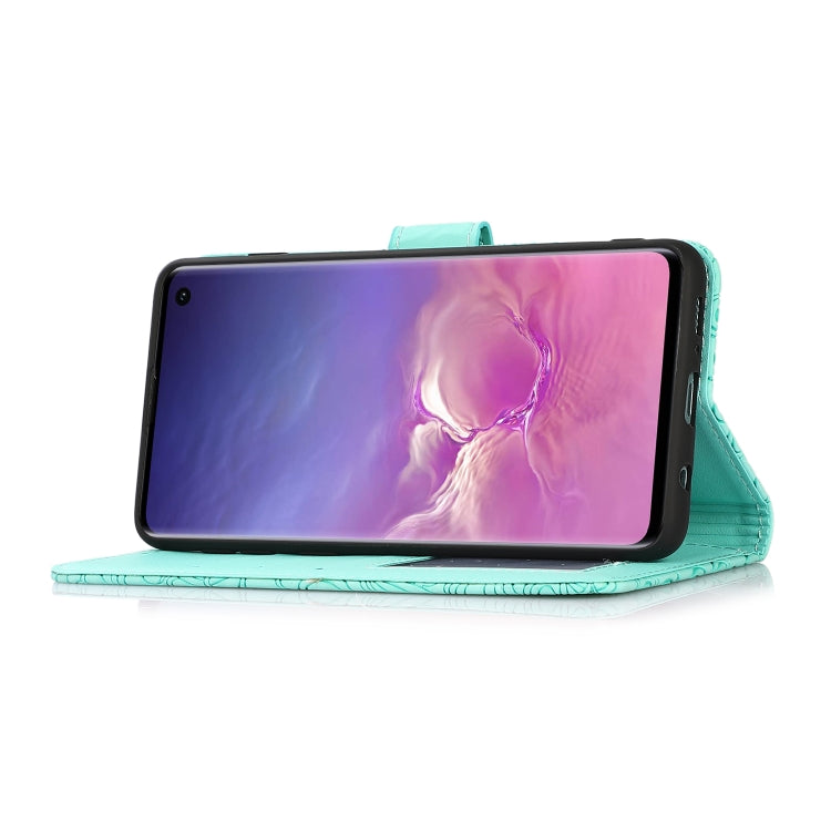 For Samsung Galaxy S10+ Skin Feel Embossed Sunflower Horizontal Flip Leather Case with Holder & Card Slots & Wallet & Lanyard