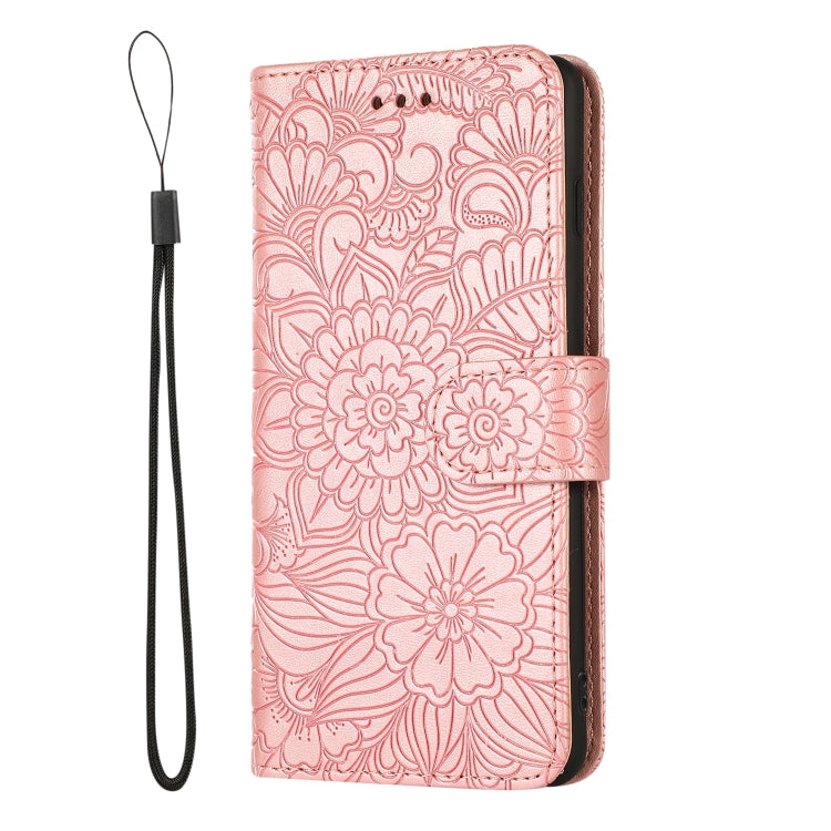 For Samsung Galaxy S10+ Skin Feel Embossed Sunflower Horizontal Flip Leather Case with Holder & Card Slots & Wallet & Lanyard