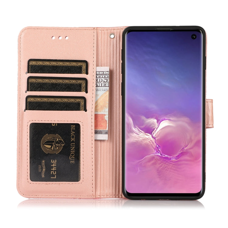 For Samsung Galaxy S10+ Skin Feel Embossed Sunflower Horizontal Flip Leather Case with Holder & Card Slots & Wallet & Lanyard