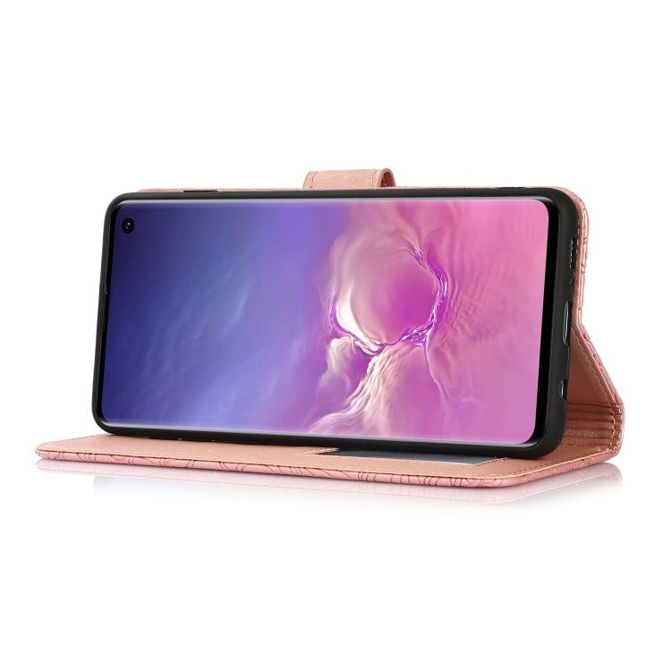 For Samsung Galaxy S10+ Skin Feel Embossed Sunflower Horizontal Flip Leather Case with Holder & Card Slots & Wallet & Lanyard