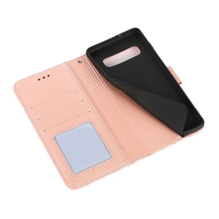For Samsung Galaxy S10+ Skin Feel Embossed Sunflower Horizontal Flip Leather Case with Holder & Card Slots & Wallet & Lanyard