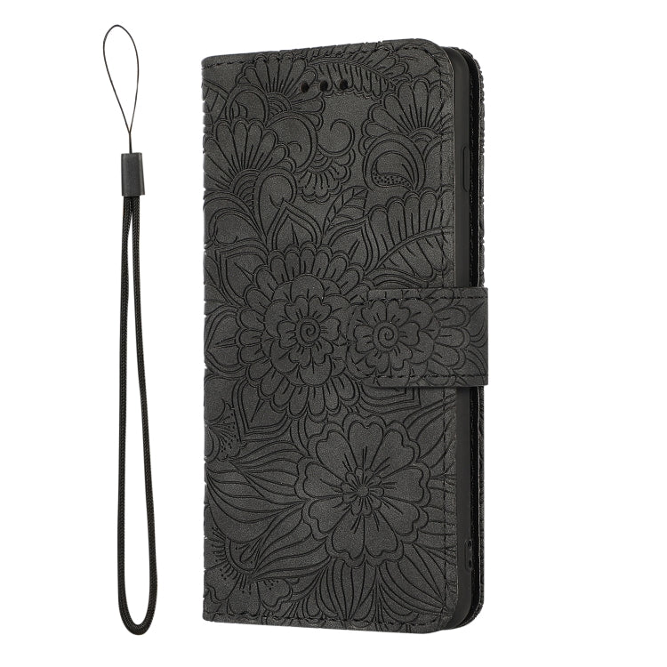 For Samsung Galaxy S10+ Skin Feel Embossed Sunflower Horizontal Flip Leather Case with Holder & Card Slots & Wallet & Lanyard