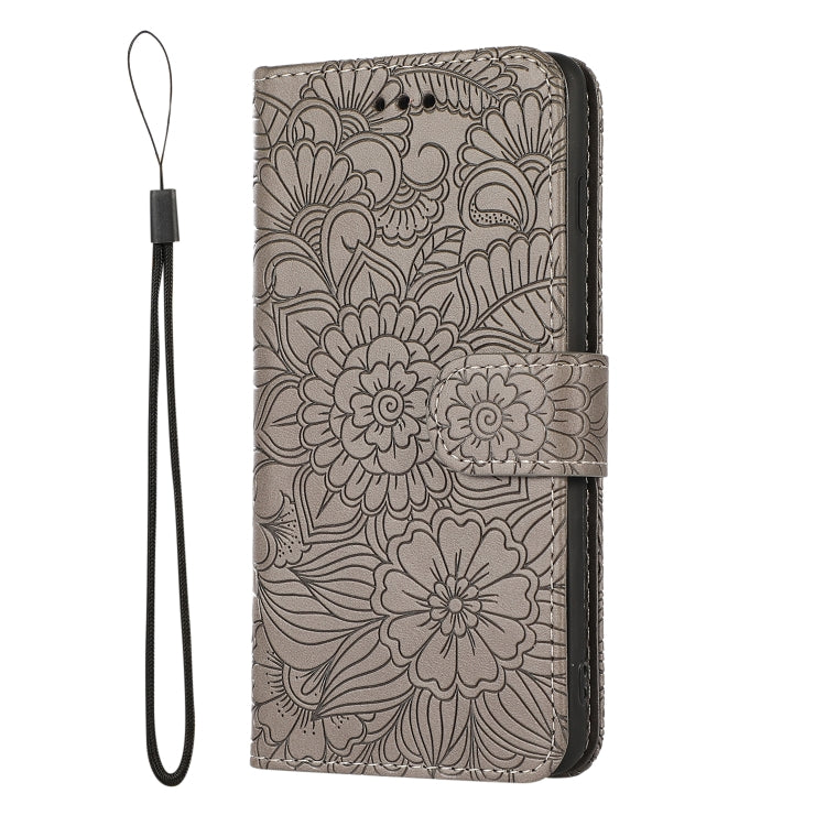For Samsung Galaxy S10+ Skin Feel Embossed Sunflower Horizontal Flip Leather Case with Holder & Card Slots & Wallet & Lanyard