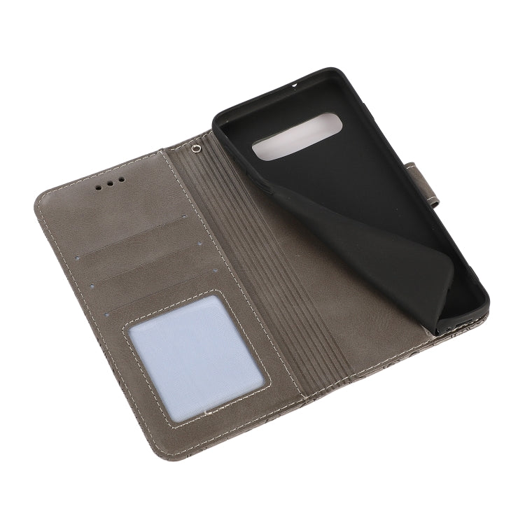 For Samsung Galaxy S10+ Skin Feel Embossed Sunflower Horizontal Flip Leather Case with Holder & Card Slots & Wallet & Lanyard